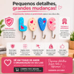 Gancho Love 4 Unidades Adesivo Decorativo Para Parede - Imagem 8