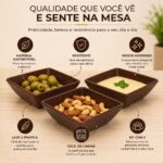 Kit 3 Mini Petisqueiras Quadradas Evo 11,5x11,5x3cm Imbuia - Imagem 6