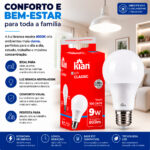 Kit 10 Lâmpadas LED Kian Classic 9W Bivolt 4000K Neutro - Imagem 6