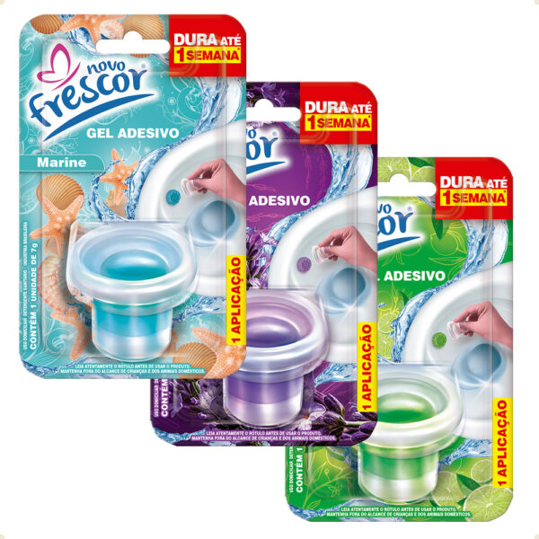 Kit 3 Gel Adesivo Sanitário7g Novo Frescor 1 Aplicação