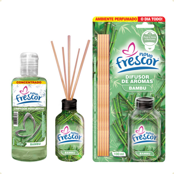 Kit Limpador Perfumado 120ml + Difusor de Aromas Bambu Casa