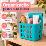 Kit 2 Cestos Organizadores Plásticos Multiuso 12x8x14cm - Imagem 4