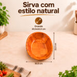 Travessa Oval Bambu Envernizado G 30,5x22,5cm Yins Home - Imagem 5