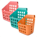 Cesto Organizador Plástico Multiuso Com Gancho 12x8x14cm
