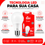 Kit 10 Lâmpadas LED Kian Classic 9W Bivolt 4000K Neutro - Imagem 4