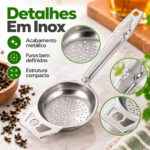 Coador Infusor de Chá Com Alça Aço Inox Peneira 15cm - Imagem 5