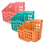 Kit 2 Cestos Organizadores Plásticos Multiuso 12x8x14cm