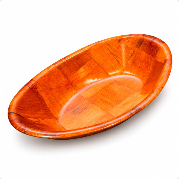 Travessa Oval Bambu Envernizado G 30,5x22,5cm Yins Home