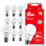 Kit 10 Lâmpadas LED Kian Classic 9W Bivolt 4000K Neutro