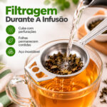 Coador Infusor de Chá Com Alça Aço Inox Peneira 15cm - Imagem 4