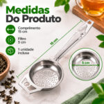 Kit 2 Coadores Infusor de Chá Com Alça Aço Inox Peneira 15cm - Imagem 8