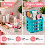 Cesto Organizador Plástico Multiuso Com Gancho 12x8x14cm - Imagem 5