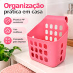 Cesto Organizador Plástico Multiuso Com Gancho 12x8x14cm - Imagem 3