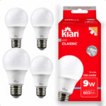 Kit 5 Lâmpadas LED Kian Classic 9W Bivolt 4000K Neutro