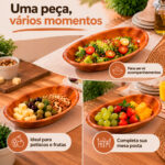 Kit 3 Travessas Ovais Bambu Envernizado P 19,5x14cm Yins - Imagem 4