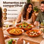 Kit 3 Travessas Oval Bambu Envernizado Gamela Bown Saladeira - Imagem 4