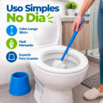 Escova Sanitária Lavatina Plástico Com Suporte Vaso Banheiro - Imagem 4