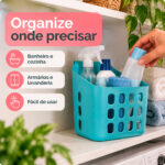 Kit 2 Cestos Organizadores Plásticos Multiuso 12x8x14cm - Imagem 6