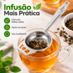 Kit 2 Coadores Infusor de Chá Com Alça Aço Inox Peneira 15cm - Imagem 3