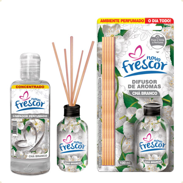 Kit Limpador Perfumado 120ml + Difusor de Aromas Chá Branco