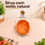 Travessa Oval Bambu Envernizado M 22,5x19cm Yins Home - Imagem 5