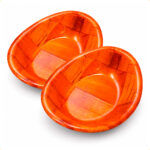Kit 2 Travessas Ovais Bambu Envernizado P 19,5x14cm Yins