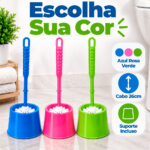 Kit 2 Escovas Sanitárias Plástico Com Suporte Vaso Banheiro - Imagem 7