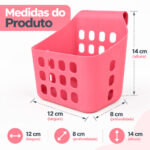 Kit 2 Cestos Organizadores Plásticos Multiuso 12x8x14cm - Imagem 8