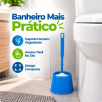 Kit 2 Escovas Sanitárias Plástico Com Suporte Vaso Banheiro - Imagem 3